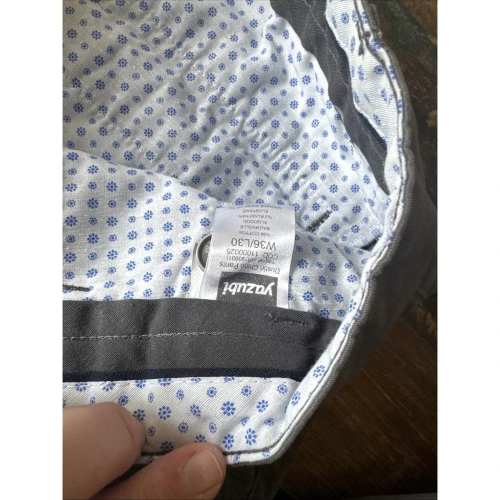 Yazubi Pants Men's 36x30 Gray Dustin Chino Straight Classic Preppy Stretch